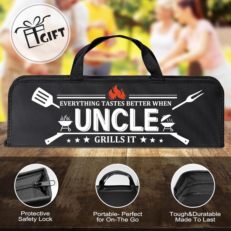LEWARAN Uncle Gifts from Nephew, Gifts for Uncle Christmas, Grilling Accessories, Heavy Duty Stainless Steel Grill Set BBQ Grill Tools for Outdoor Grill with Aluminum Case, Camping Grill Utensils Set - Image 5